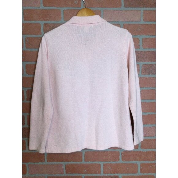 Vintage Allison Daley Petite Crewel Embroidered Floral Cardigan Zip-Up Front Lon - Picture 4 of 9